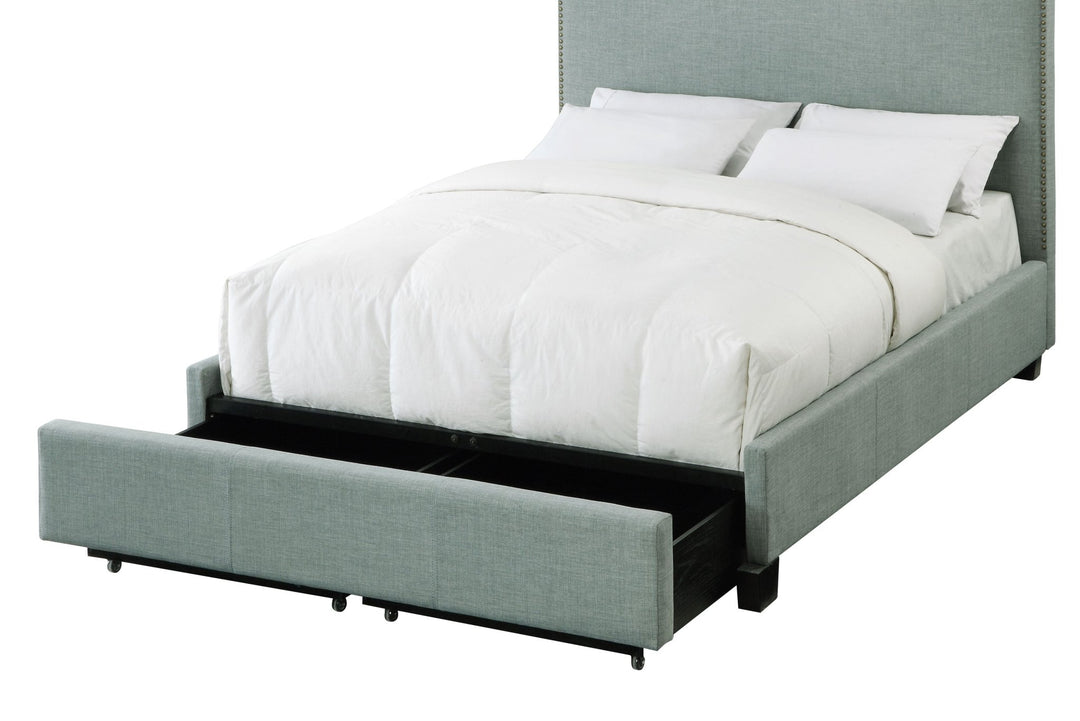 Ariana Upholstered Footboard Storage Bed in Bluebird Bed modern furniture Contempo Furniture
