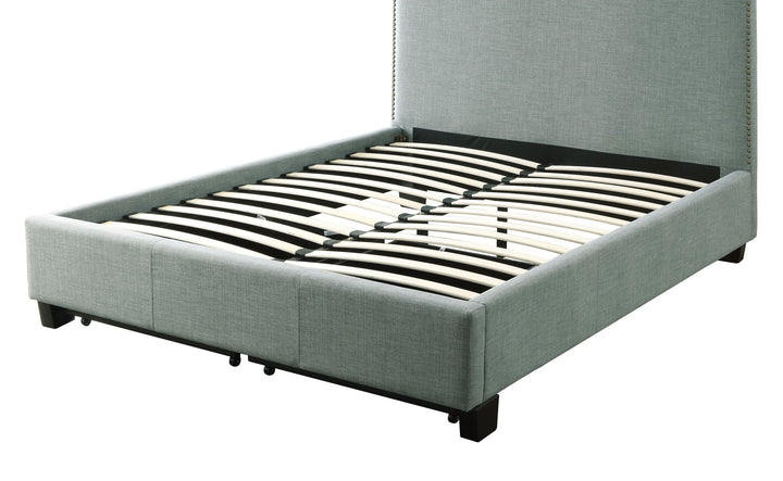 Ariana Upholstered Footboard Storage Bed in Bluebird Bed modern furniture Contempo Furniture