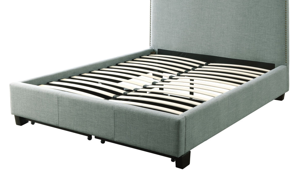 Ariana Upholstered Footboard Storage Bed in Bluebird Bed modern furniture Contempo Furniture