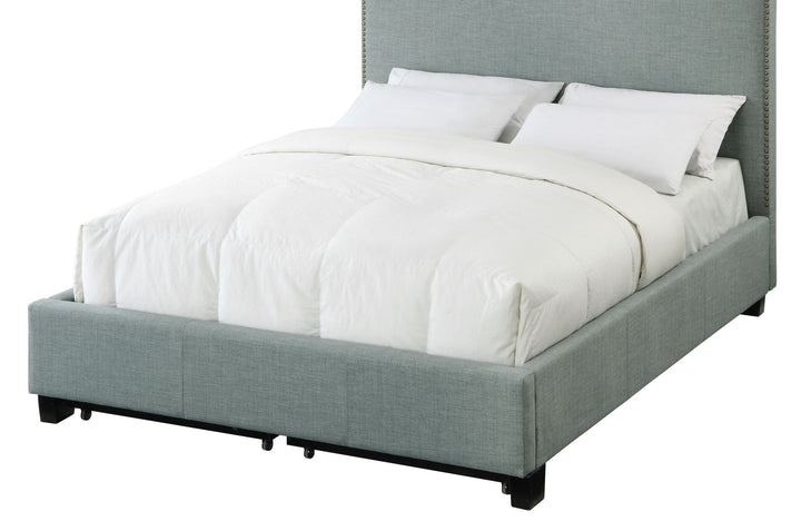 Ariana Upholstered Footboard Storage Bed in Bluebird Bed modern furniture Contempo Furniture