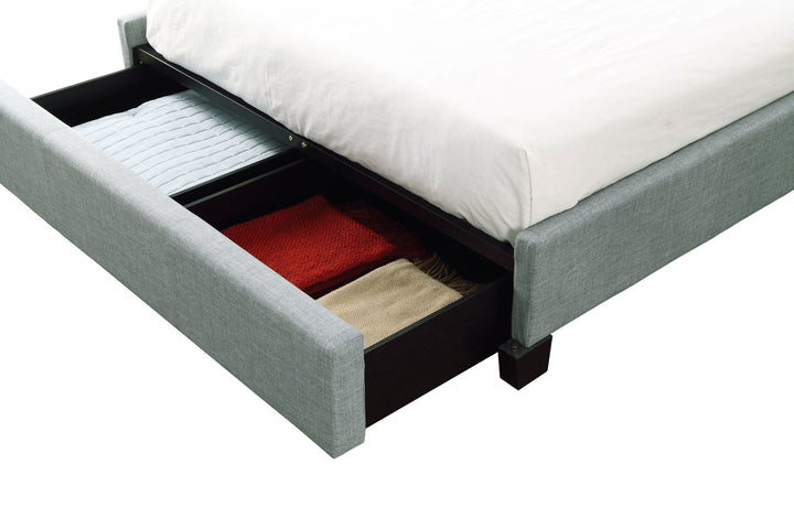 Ariana Upholstered Footboard Storage Bed in Bluebird Bed modern furniture Contempo Furniture