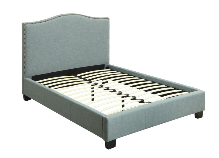 Ariana Upholstered Platform Bed in Bluebird Bed modern furniture Contempo Furniture