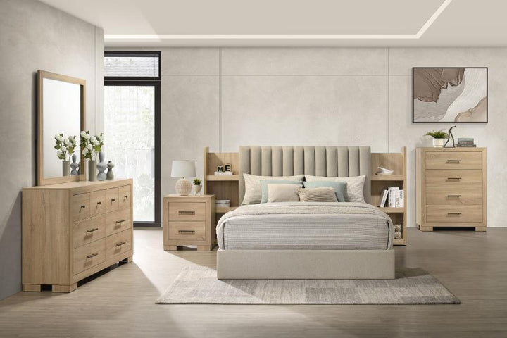 Arielle - 2 - Drawer Bedroom Nightstand With Casters - Light Oak Accent Nightstand modern furniture Contempo Furniture