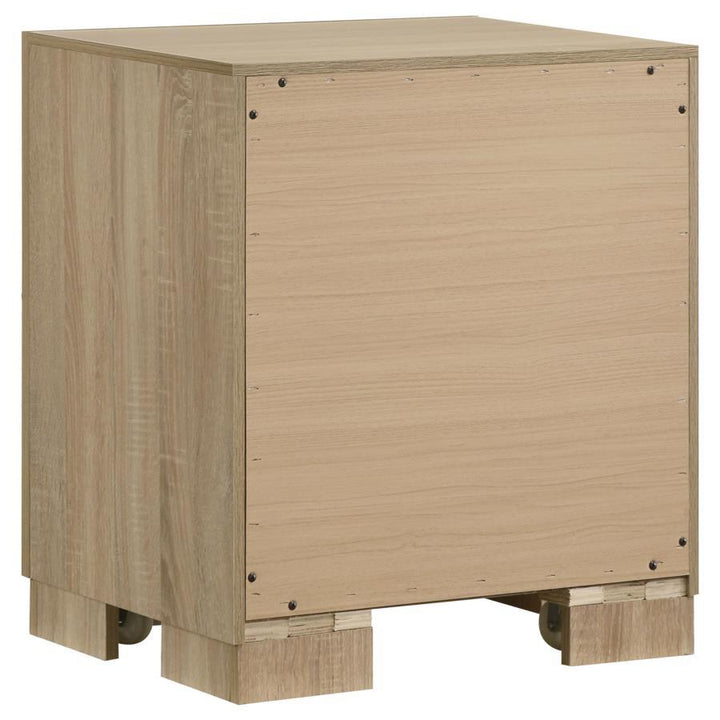 Arielle - 2 - Drawer Bedroom Nightstand With Casters - Light Oak Accent Nightstand modern furniture Contempo Furniture