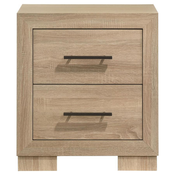 Arielle - 2 - Drawer Bedroom Nightstand With Casters - Light Oak Accent Nightstand modern furniture Contempo Furniture