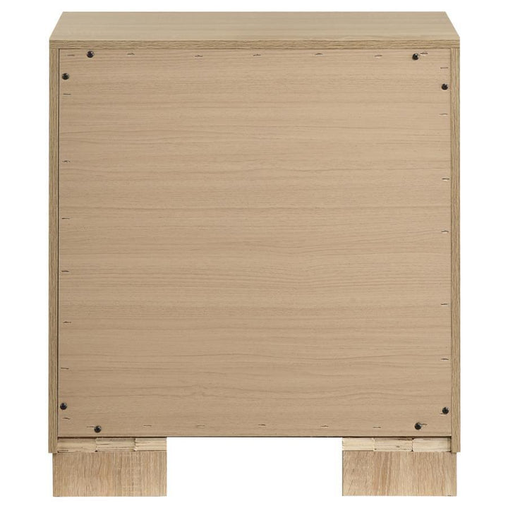 Arielle - 2 - Drawer Bedroom Nightstand With Casters - Light Oak Accent Nightstand modern furniture Contempo Furniture