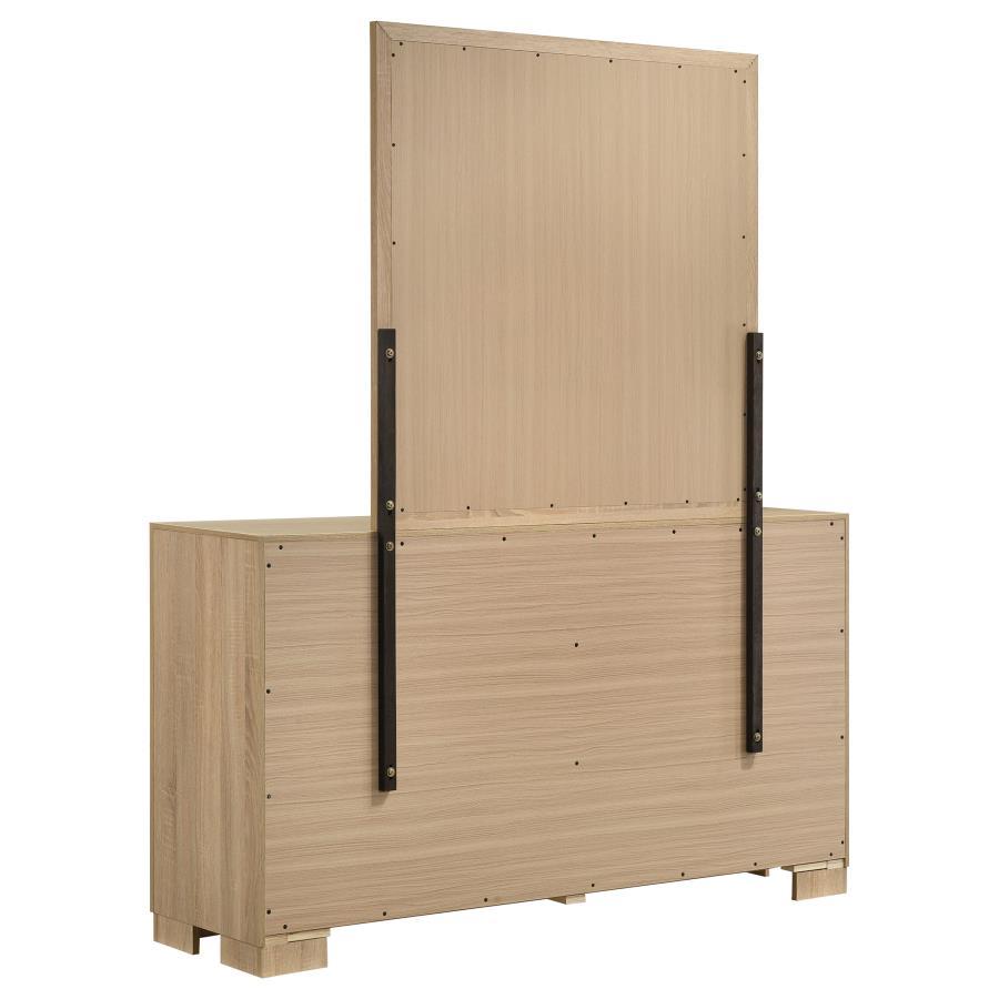 Arielle - 6 - Drawer Bedroom Dresser With Mirror - Light Oak Dresser & Mirror modern furniture Contempo Furniture