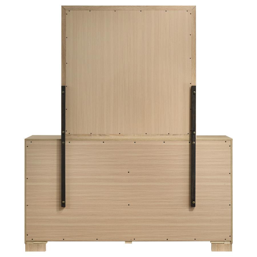 Arielle - 6 - Drawer Bedroom Dresser With Mirror - Light Oak Dresser & Mirror modern furniture Contempo Furniture