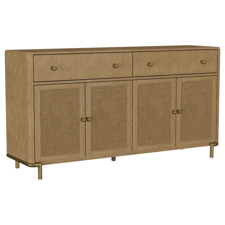 Arini - 2 - Drawer Cane Door Dining Sideboard Server - Sand Wash Servers modern furniture Contempo Furniture