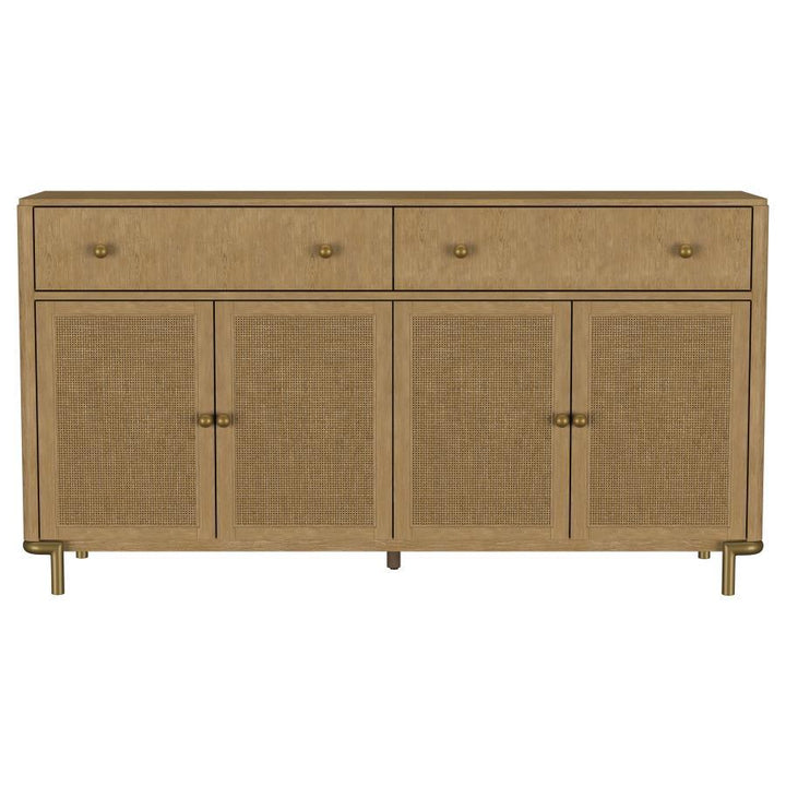 Arini - 2 - Drawer Cane Door Dining Sideboard Server - Sand Wash Servers modern furniture Contempo Furniture