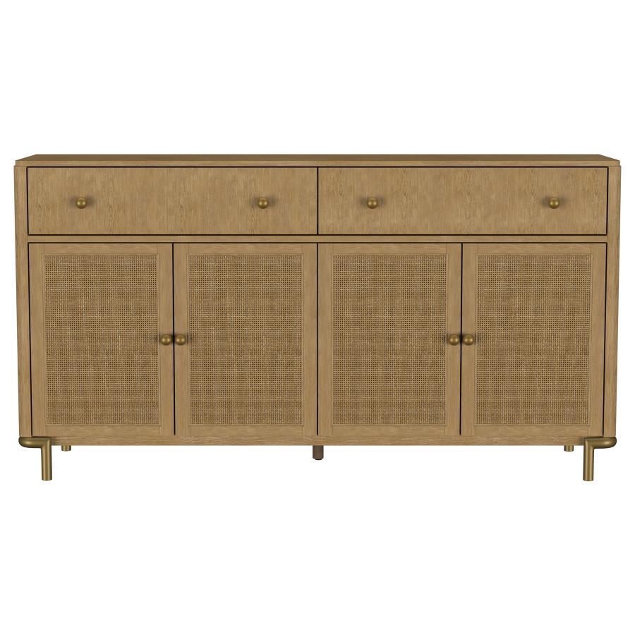 Arini - 2 - Drawer Cane Door Dining Sideboard Server - Sand Wash Servers modern furniture Contempo Furniture