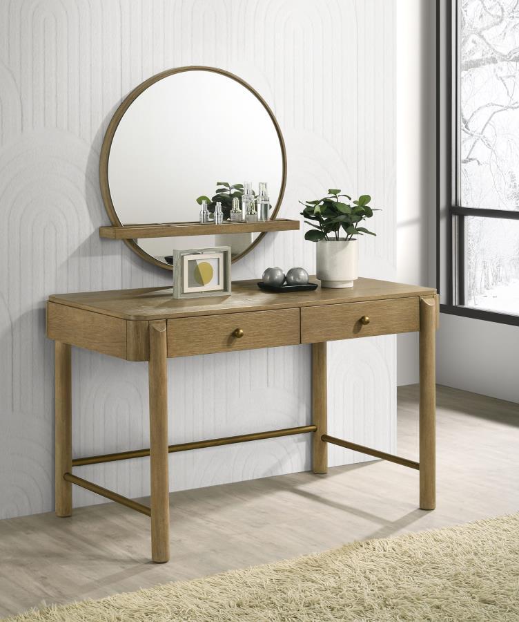Arini - 2 Piece Makeup Vanity Table And Mirror Set - Sand Wash Vanity Set modern furniture Contempo Furniture