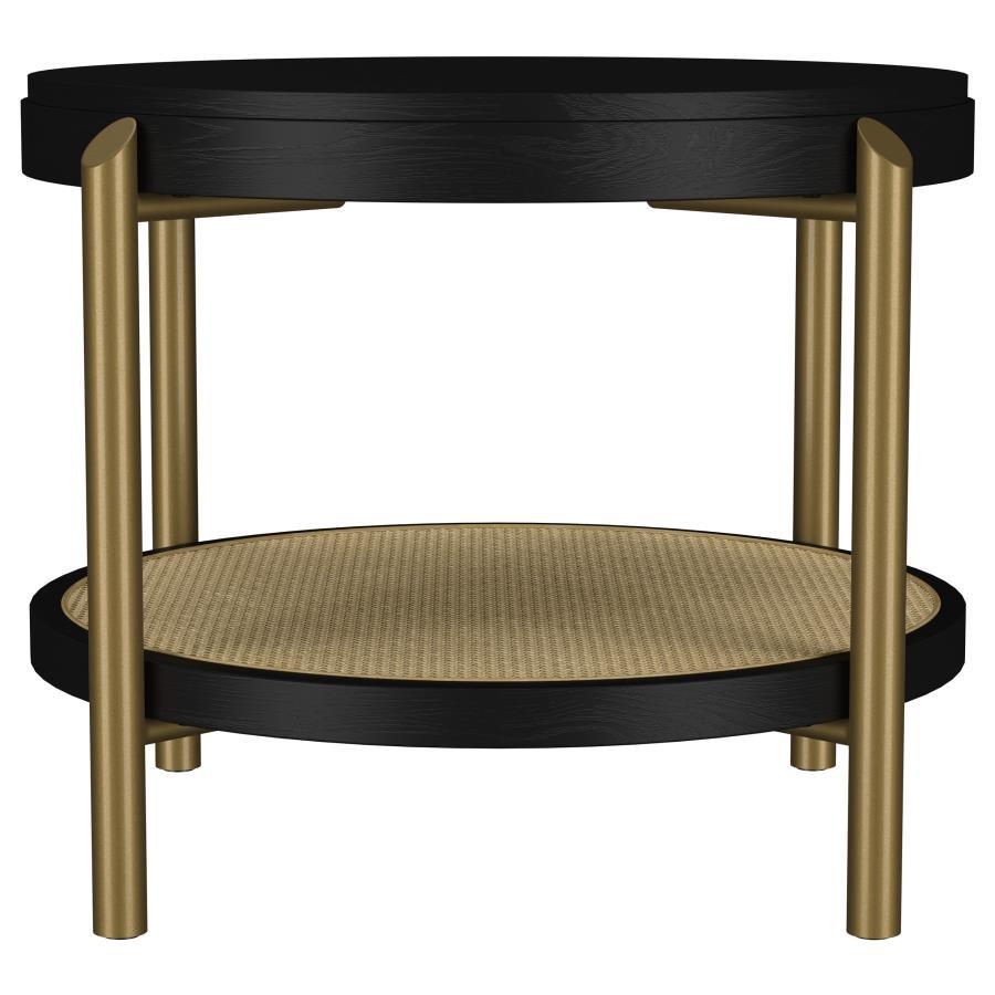 Arini - 2 Piece Round Coffee And End Table Set - Black Table Set modern furniture Contempo Furniture