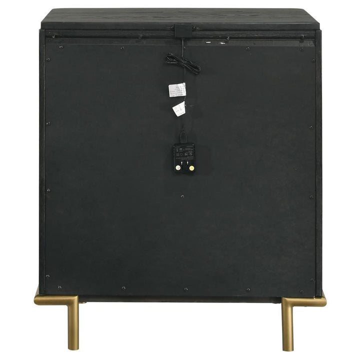 Arini - 3 - Drawer Nightstand - Black Nightstand w/ Charging Station modern furniture Contempo Furniture