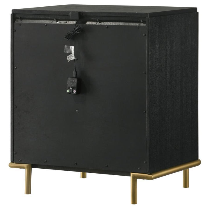 Arini - 3 - Drawer Nightstand - Black Nightstand w/ Charging Station modern furniture Contempo Furniture