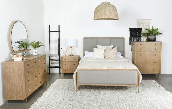 Arini - 3 - Drawer Nightstand - Sand Wash Nightstand w/ Charging Station modern furniture Contempo Furniture