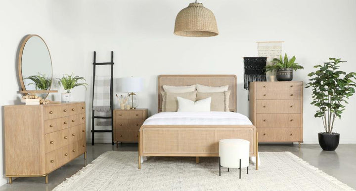 Arini - 3 - Drawer Nightstand - Sand Wash Nightstand w/ Charging Station modern furniture Contempo Furniture