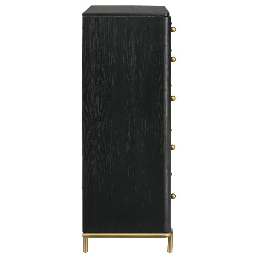 Arini - 5 - Drawer Bedroom Chest - Black Accent Chest modern furniture Contempo Furniture