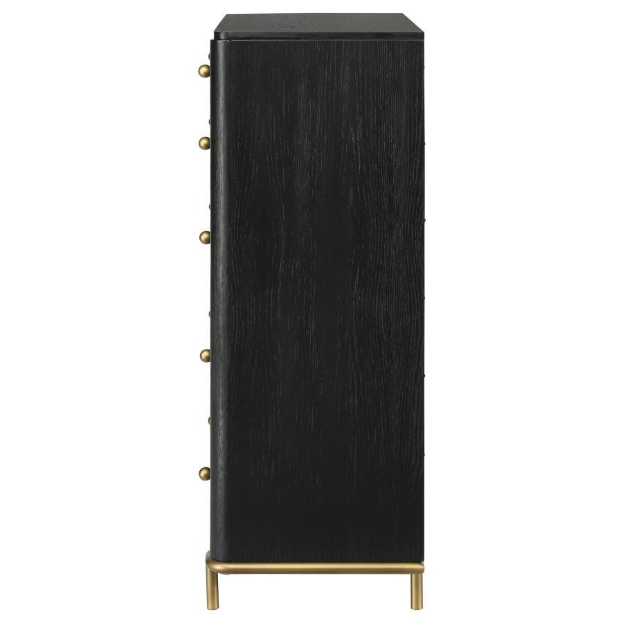 Arini - 5 - Drawer Bedroom Chest - Black Accent Chest modern furniture Contempo Furniture