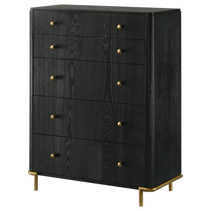 Arini - 5 - Drawer Bedroom Chest - Black Accent Chest modern furniture Contempo Furniture