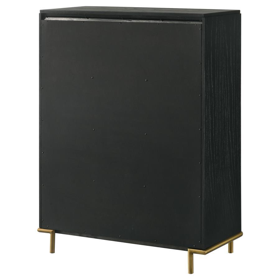 Arini - 5 - Drawer Bedroom Chest - Black Accent Chest modern furniture Contempo Furniture