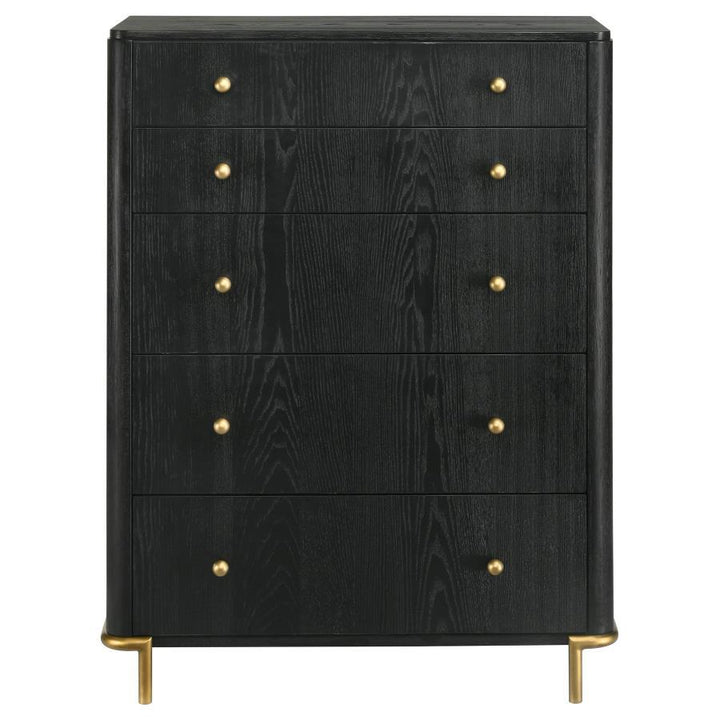 Arini - 5 - Drawer Bedroom Chest - Black Accent Chest modern furniture Contempo Furniture