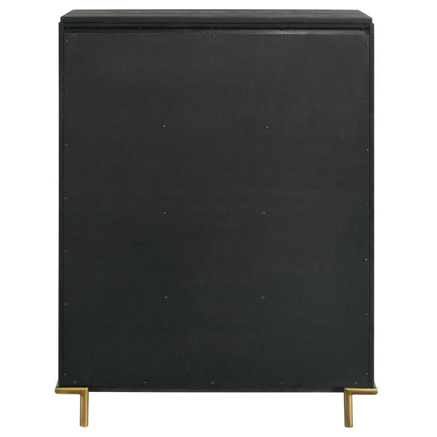 Arini - 5 - Drawer Bedroom Chest - Black Accent Chest modern furniture Contempo Furniture