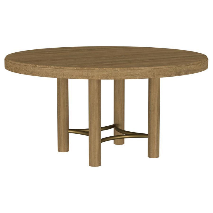 Arini - 60" Round Wood Dining Room Table - Sand Wash Dining Table modern furniture Contempo Furniture