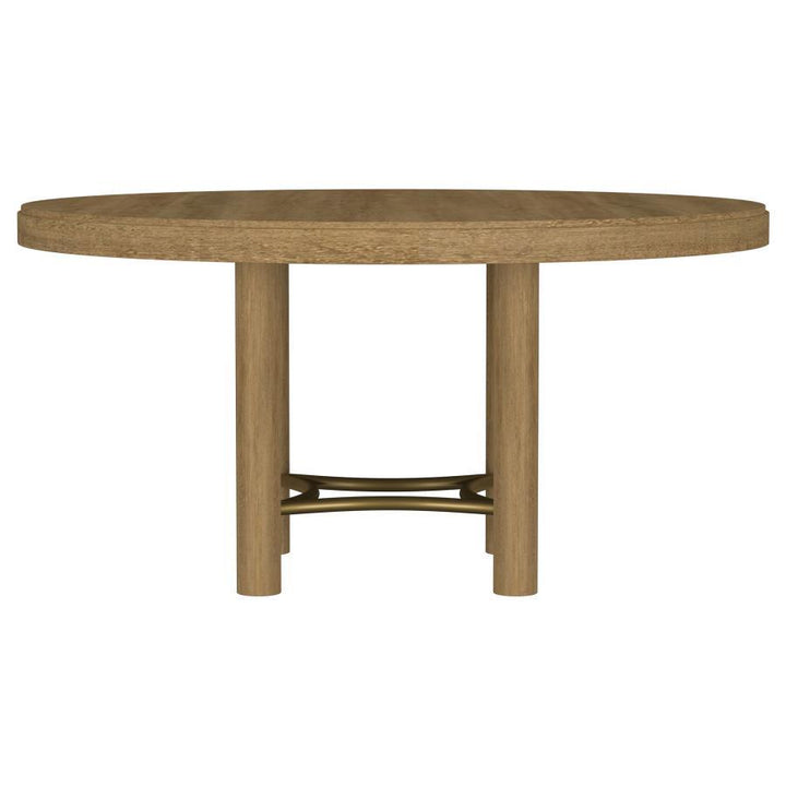 Arini - 60" Round Wood Dining Room Table - Sand Wash Dining Table modern furniture Contempo Furniture