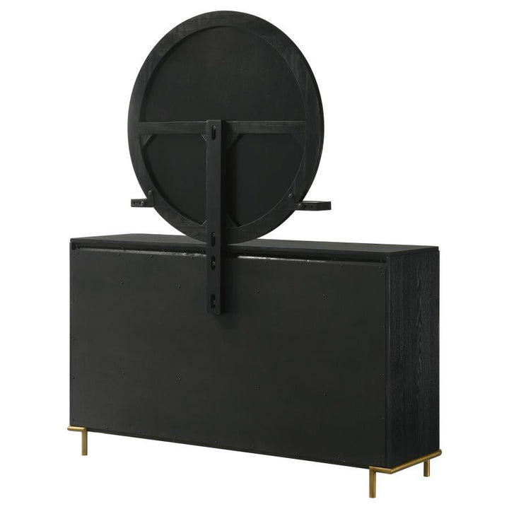 Arini - 8 - Drawer Dresser With Mirror - Black Dresser &amp; Mirror modern furniture Contempo Furniture