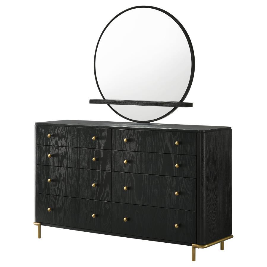 Arini - 8 - Drawer Dresser With Mirror - Black Dresser & Mirror modern furniture Contempo Furniture
