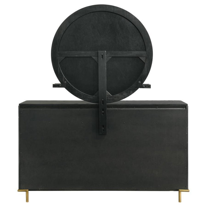 Arini - 8 - Drawer Dresser With Mirror - Black Dresser &amp; Mirror modern furniture Contempo Furniture