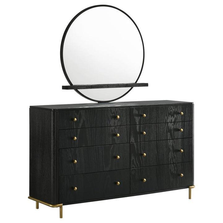 Arini - 8 - Drawer Dresser With Mirror - Black Dresser &amp; Mirror modern furniture Contempo Furniture