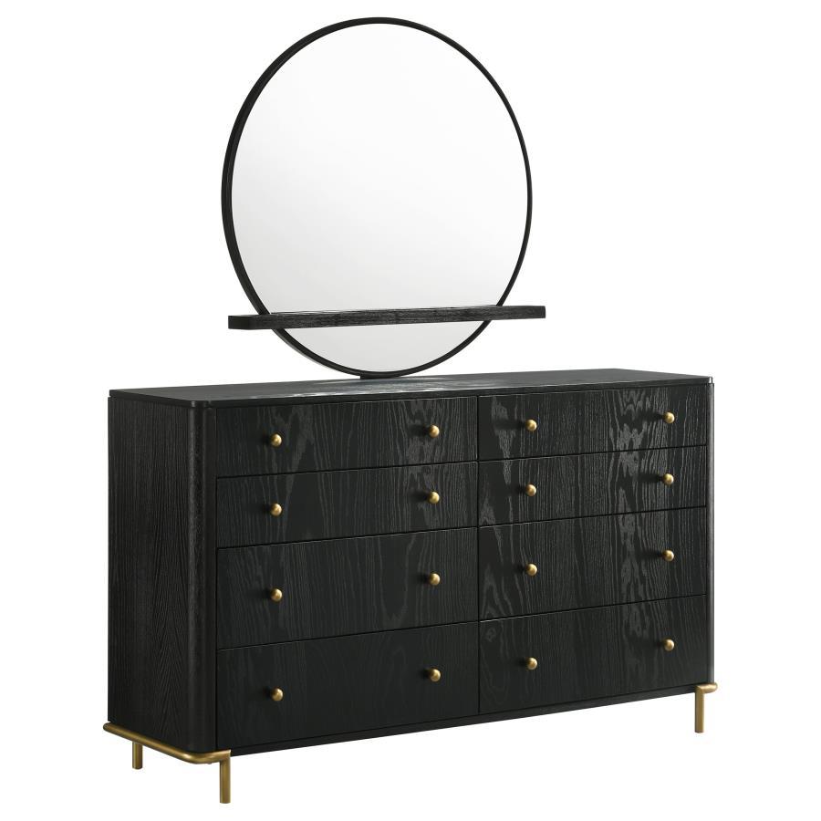 Arini - 8 - Drawer Dresser With Mirror - Black Dresser & Mirror modern furniture Contempo Furniture