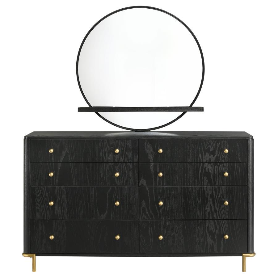 Arini - 8 - Drawer Dresser With Mirror - Black Dresser & Mirror modern furniture Contempo Furniture