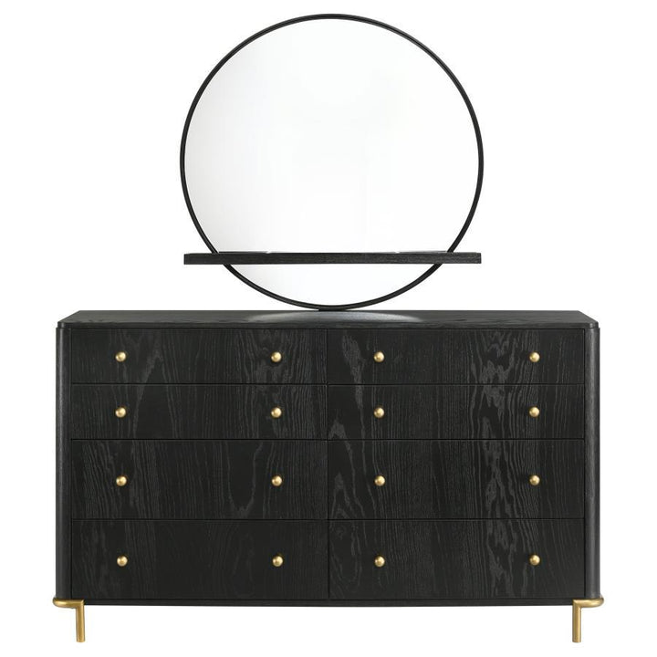 Arini - 8 - Drawer Dresser With Mirror - Black Dresser &amp; Mirror modern furniture Contempo Furniture