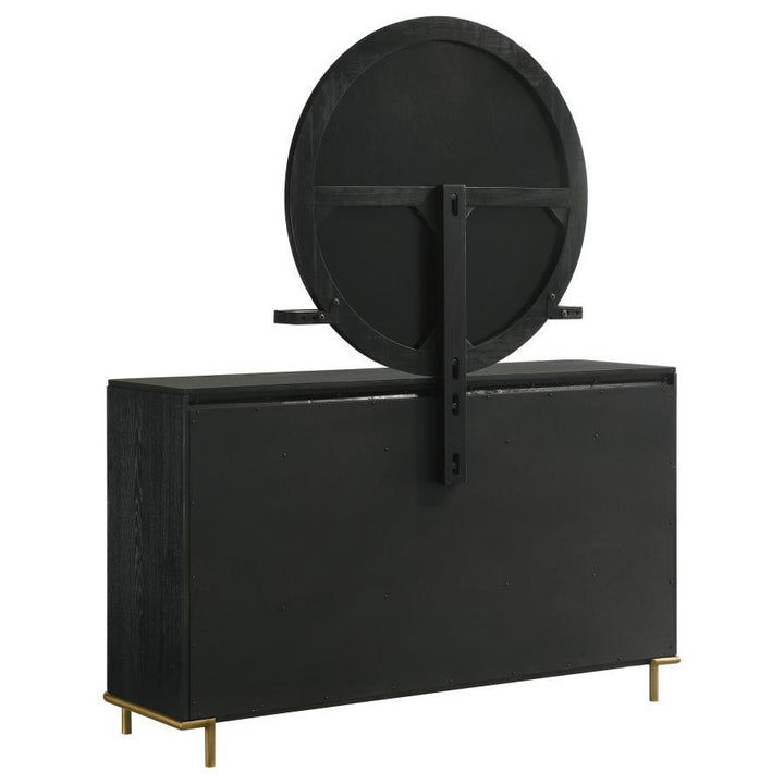 Arini - 8 - Drawer Dresser With Mirror - Black Dresser &amp; Mirror modern furniture Contempo Furniture