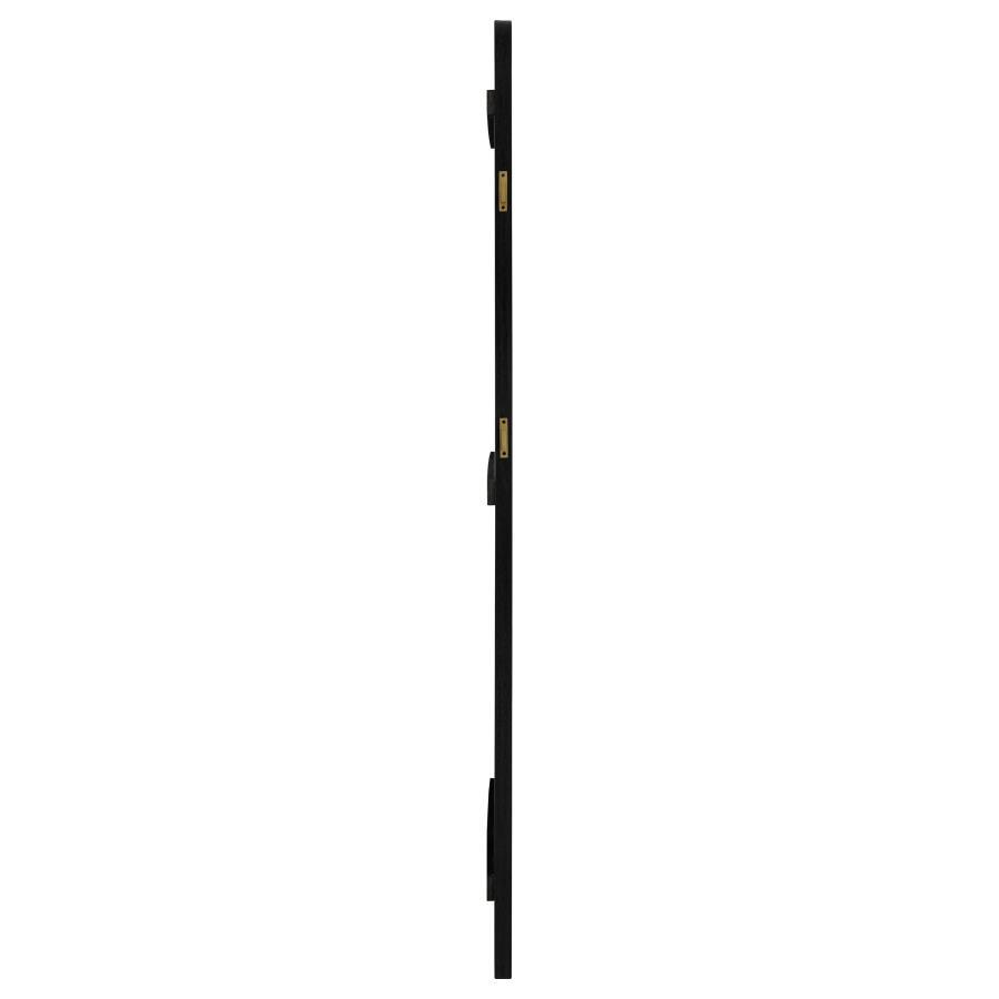 Arini - Cane Weave Full Length Standing Floor Mirror - Black Floor Mirror modern furniture Contempo Furniture