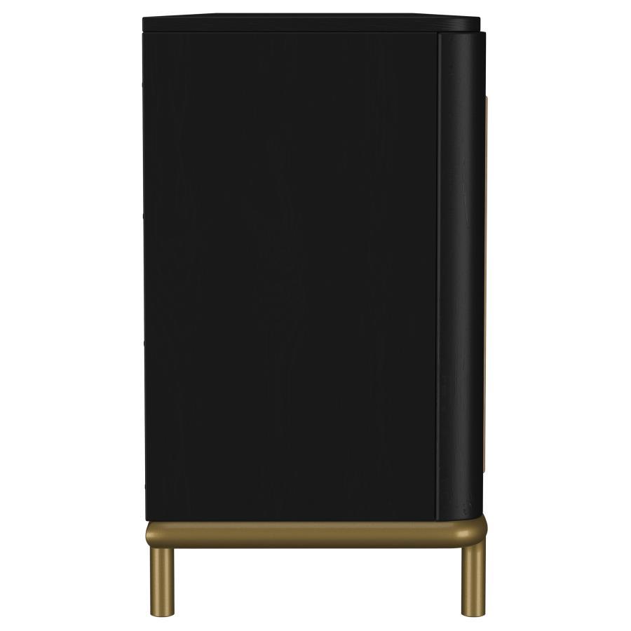 Arini - Rattan Cane 2 - Door TV Stand Media Console - Black TV Stand modern furniture Contempo Furniture