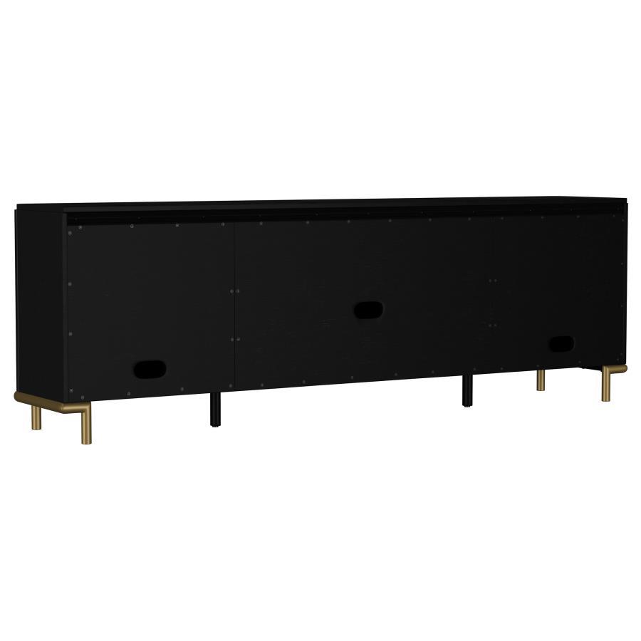 Arini - Rattan Cane 2 - Door TV Stand Media Console - Black TV Stand modern furniture Contempo Furniture