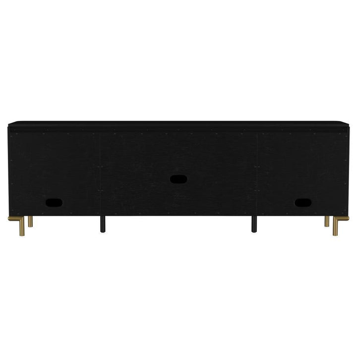 Arini - Rattan Cane 2 - Door TV Stand Media Console - Black TV Stand modern furniture Contempo Furniture