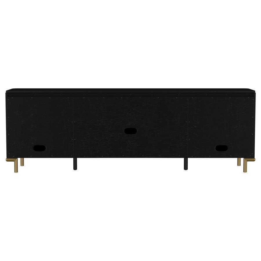 Arini - Rattan Cane 2 - Door TV Stand Media Console - Black TV Stand modern furniture Contempo Furniture