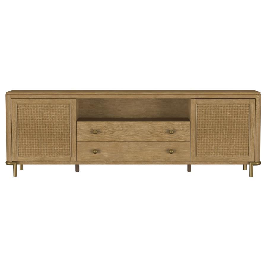 Arini - Rattan Cane 2 - Door TV Stand Media Console - Sand Wash TV Stand modern furniture Contempo Furniture