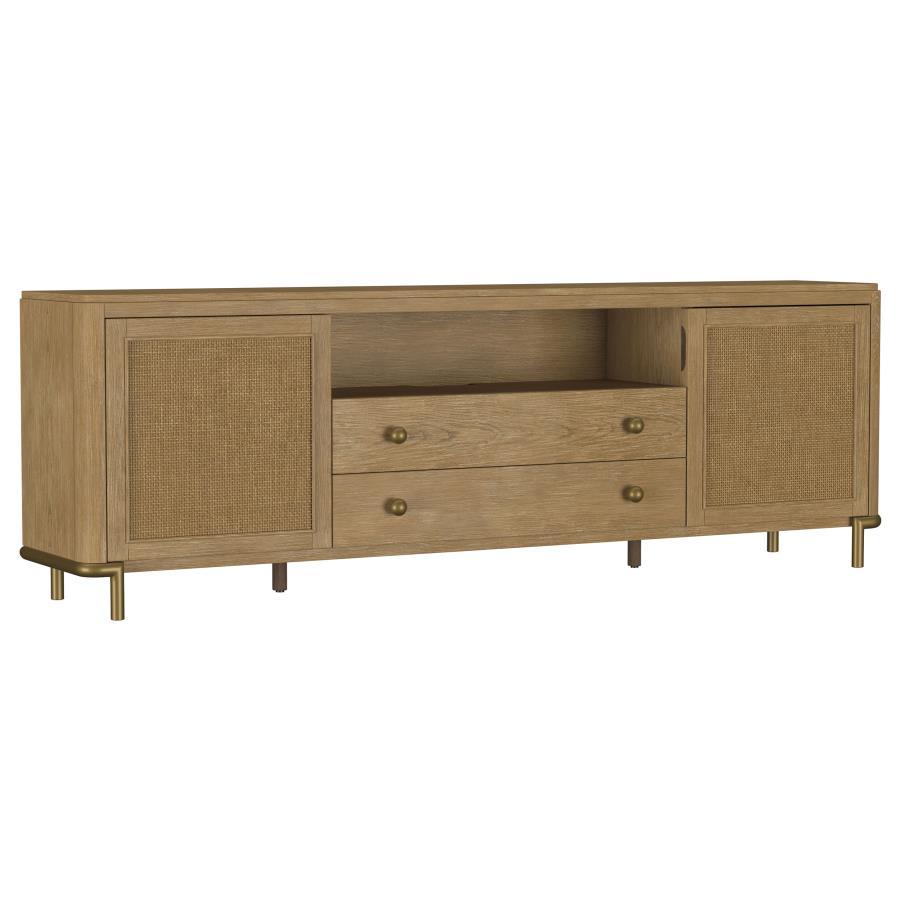 Arini - Rattan Cane 2 - Door TV Stand Media Console - Sand Wash TV Stand modern furniture Contempo Furniture