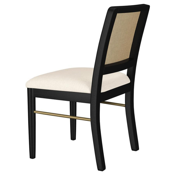 Arini - Rattan Cane Dining Side Chair (Set of 2) - Black Chair Set modern furniture Contempo Furniture