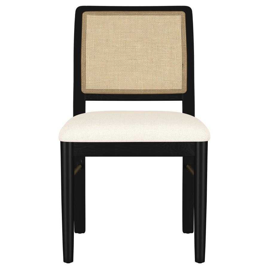 Arini - Rattan Cane Dining Side Chair (Set of 2) - Black Chair Set modern furniture Contempo Furniture