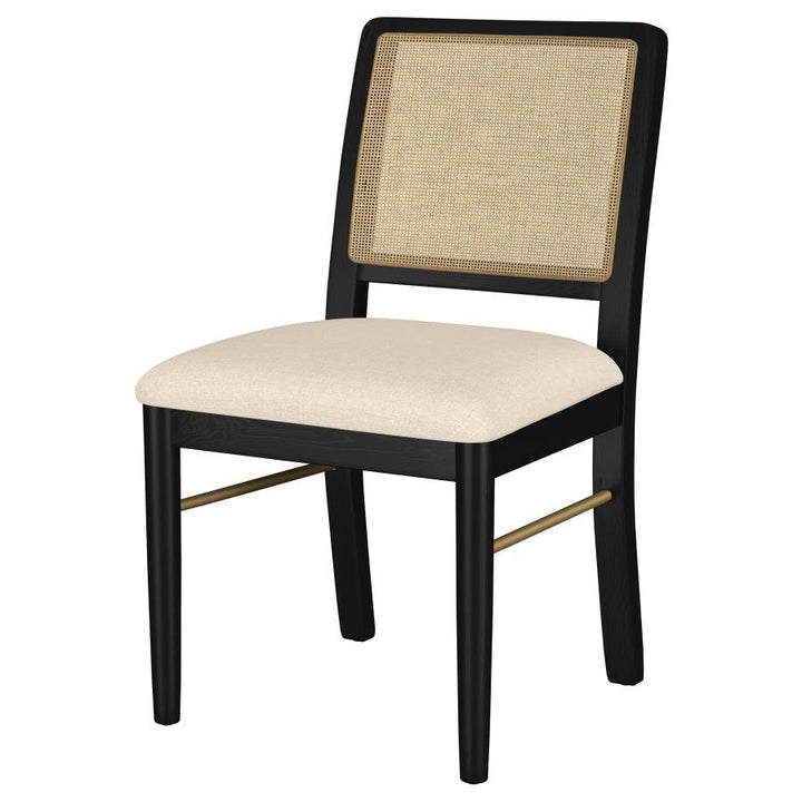 Arini - Rattan Cane Dining Side Chair (Set of 2) - Black Chair Set modern furniture Contempo Furniture