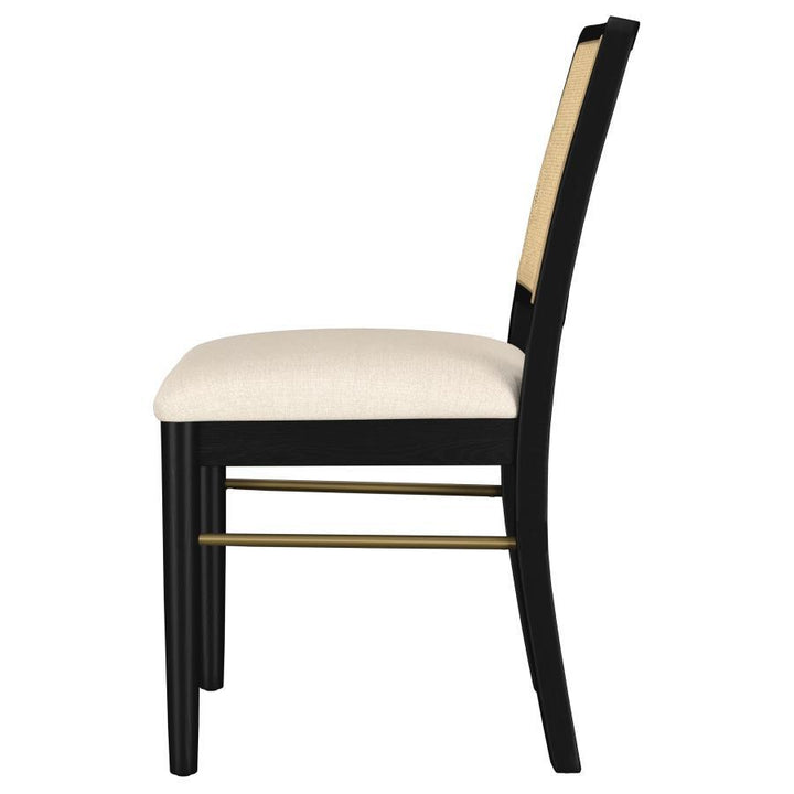 Arini - Rattan Cane Dining Side Chair (Set of 2) - Black Chair Set modern furniture Contempo Furniture
