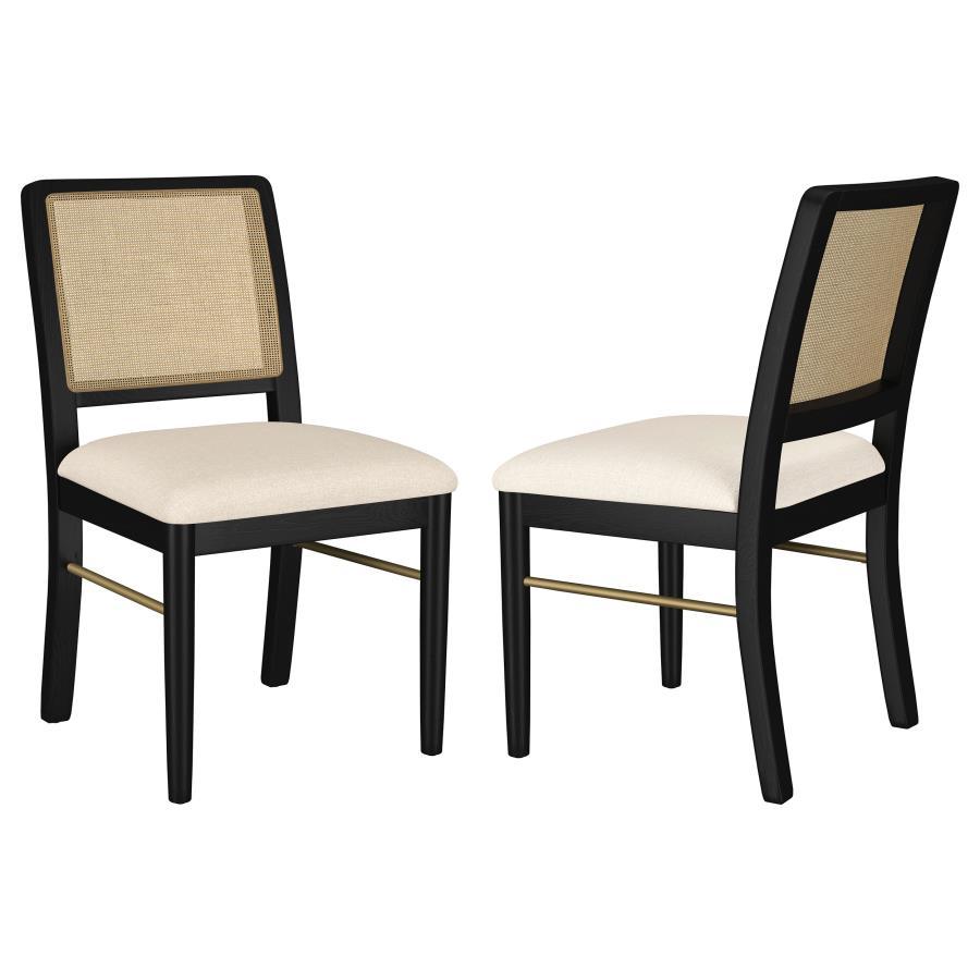 Arini - Rattan Cane Dining Side Chair (Set of 2) - Black Chair Set modern furniture Contempo Furniture