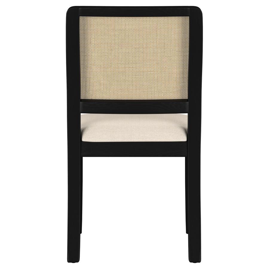 Arini - Rattan Cane Dining Side Chair (Set of 2) - Black Chair Set modern furniture Contempo Furniture